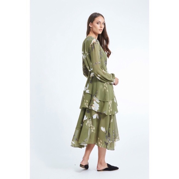 SHONA JOY HARPER MIDI RUFFLED TIERED DRESS - Picture 6 of 13